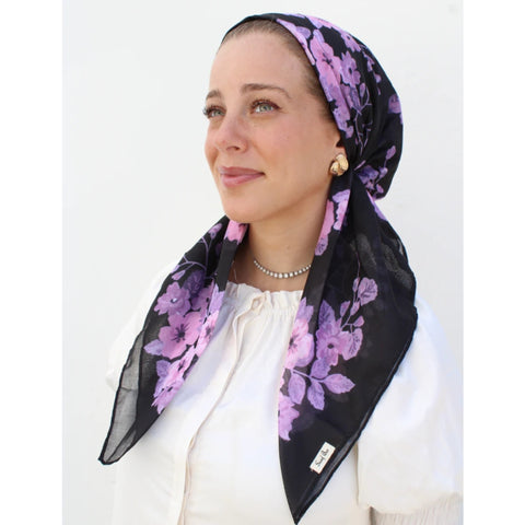 Black Mauve Floral Headscarf SB (More Styles)