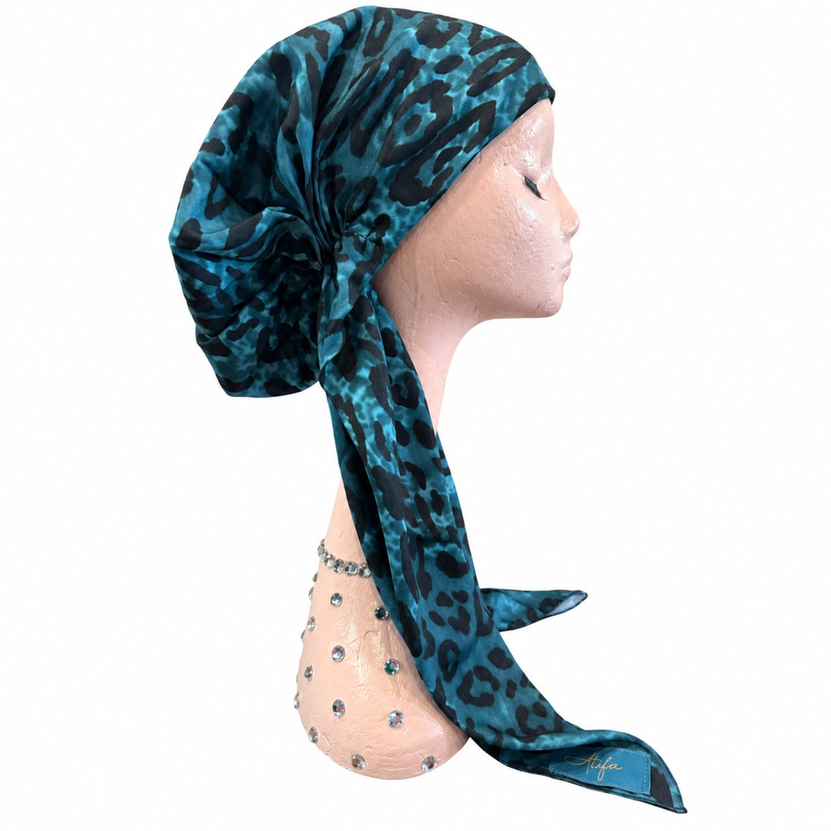 Monochrome Cheeta Pre-Tied Headscarf