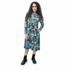 Textured Aline Dress Black Floral