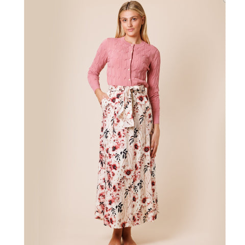 Rose Belted Skirt Lilac Teen - The Mimi Boutique