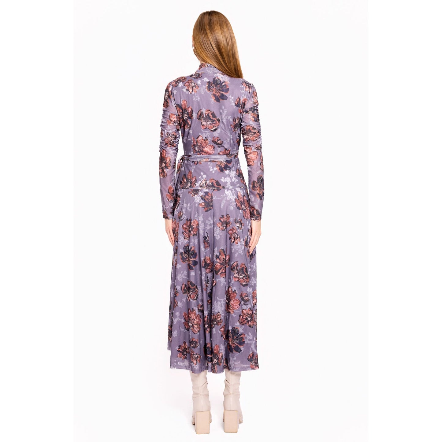 Purple Floral Wrap Dress - The Mimi Boutique