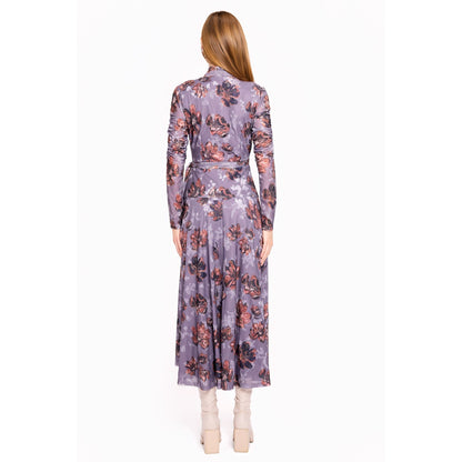 Purple Floral Wrap Dress - The Mimi Boutique