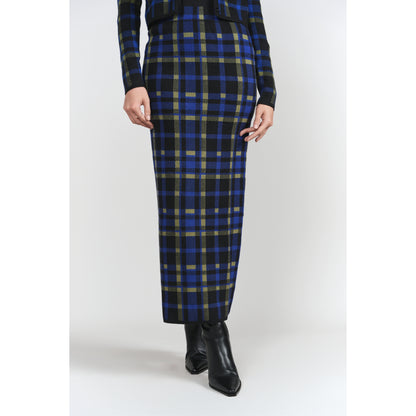 Jacquard Knit Plaid Skirt Adina LV - The Mimi Boutique