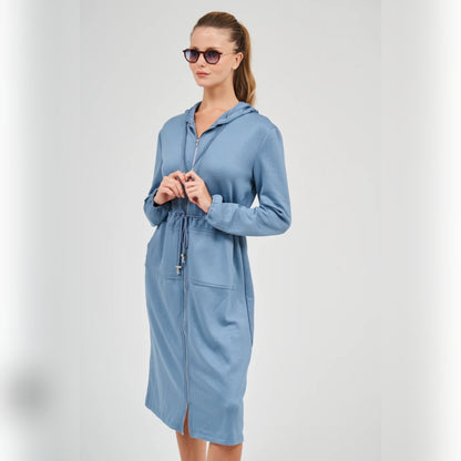 Midi Length Hoodie Dress Cloud DF - The Mimi Boutique