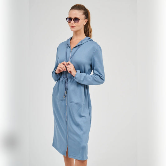 Midi Length Hoodie Dress Cloud DF - The Mimi Boutique