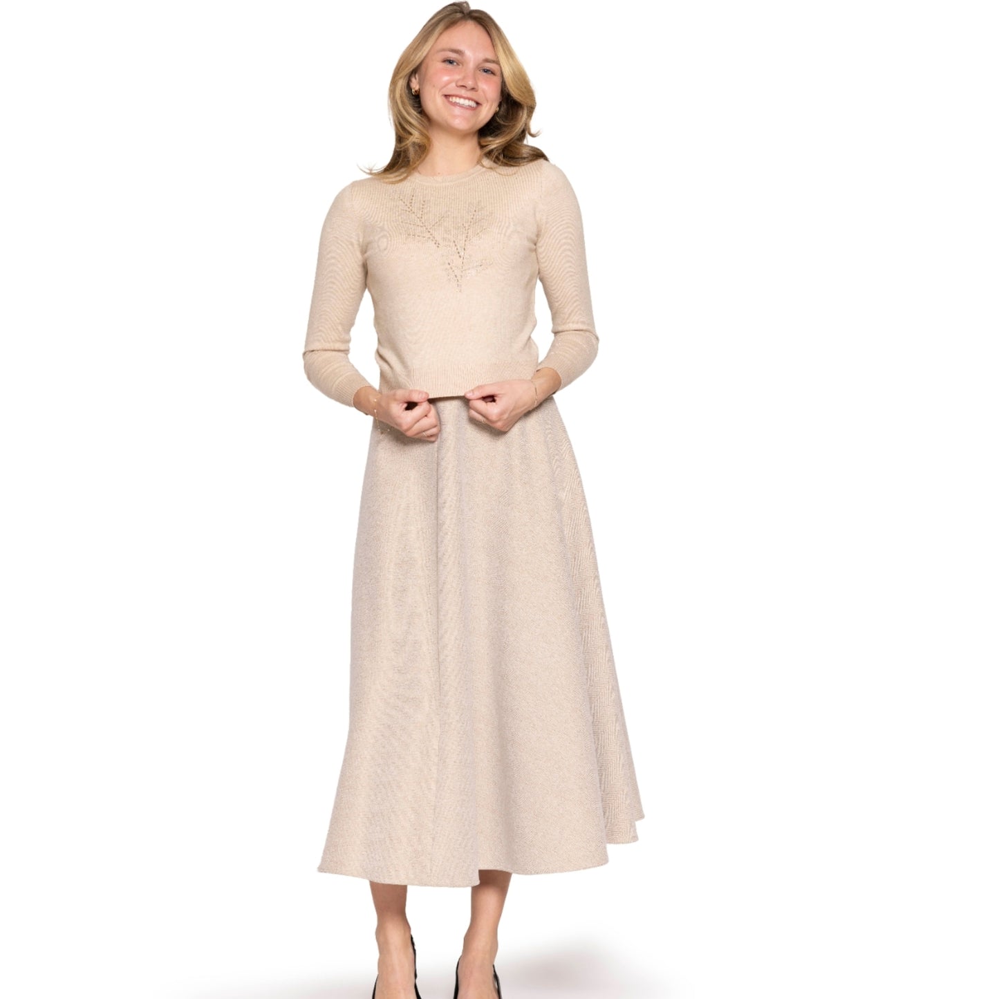 Tan Diamond Applique Sweater
