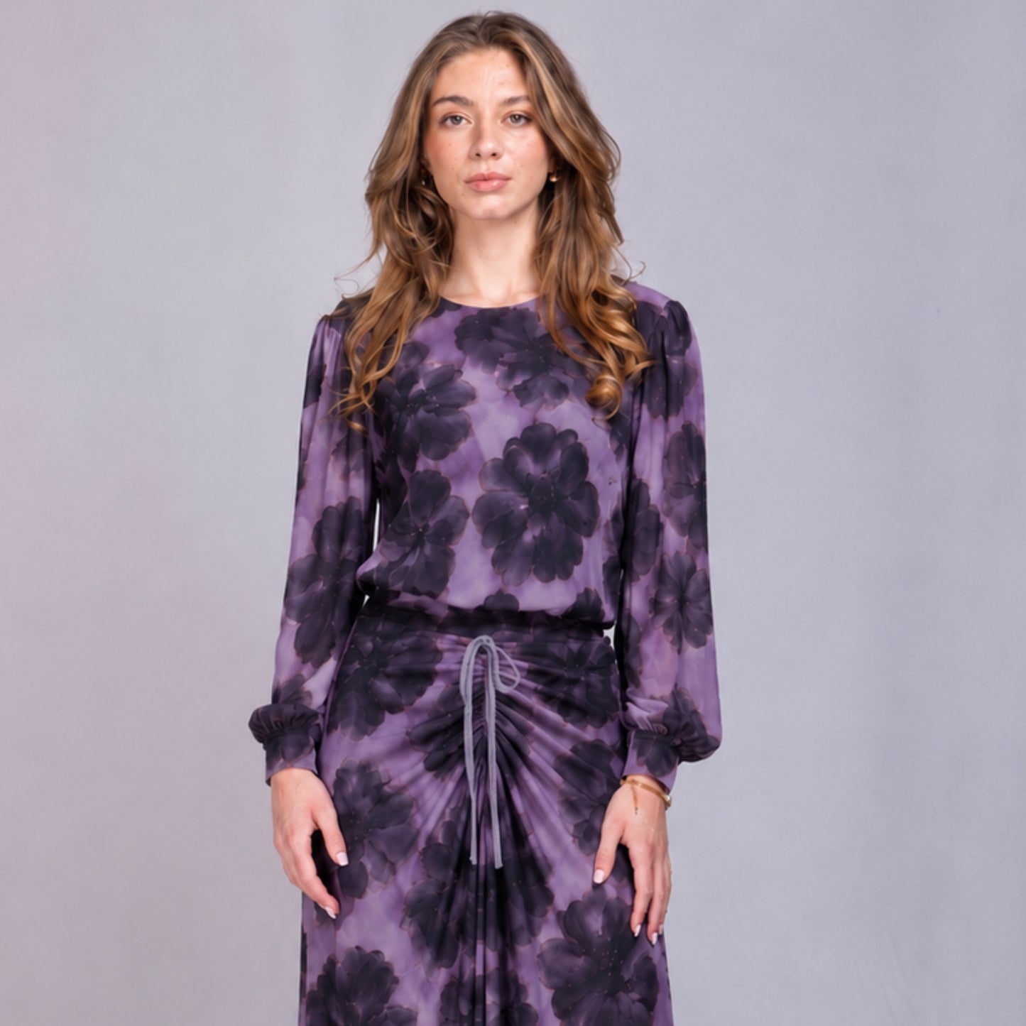 Plum Mesh Animal Top