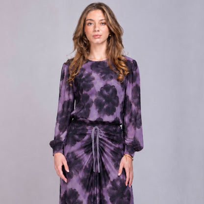Plum Mesh Animal Top