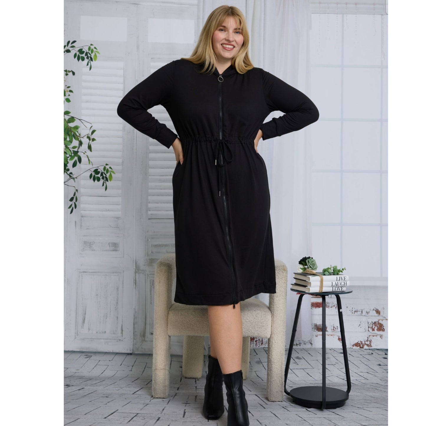 Plus Rhea Black Dress
