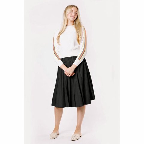 Black Crinkle Pleate Skirt - The Mimi Boutique