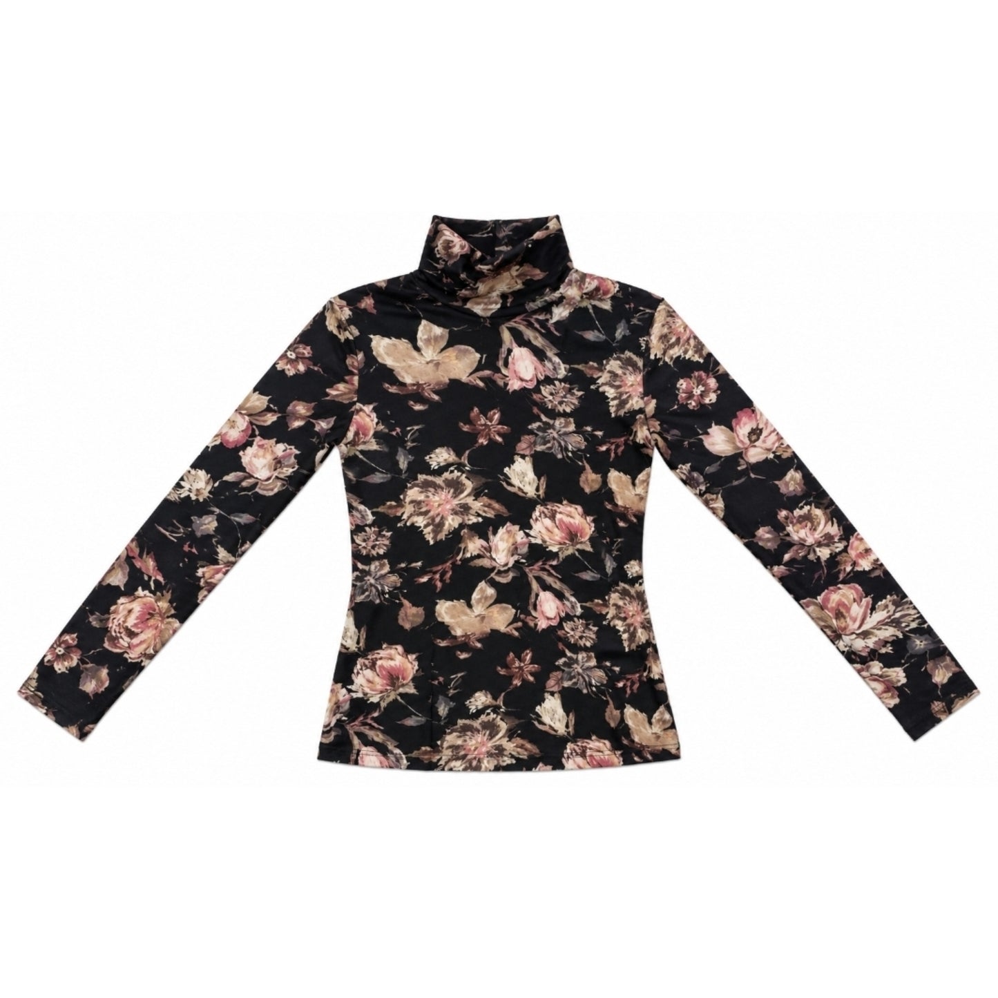 Watercolor Floral Printed Mockneck