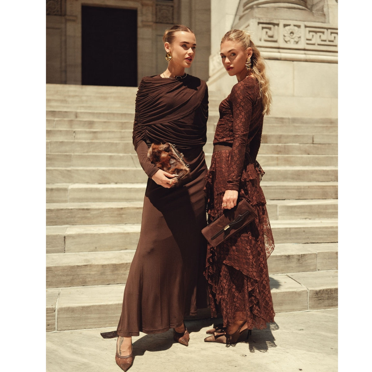 Cape Evening Gown Chocolate Adina LV