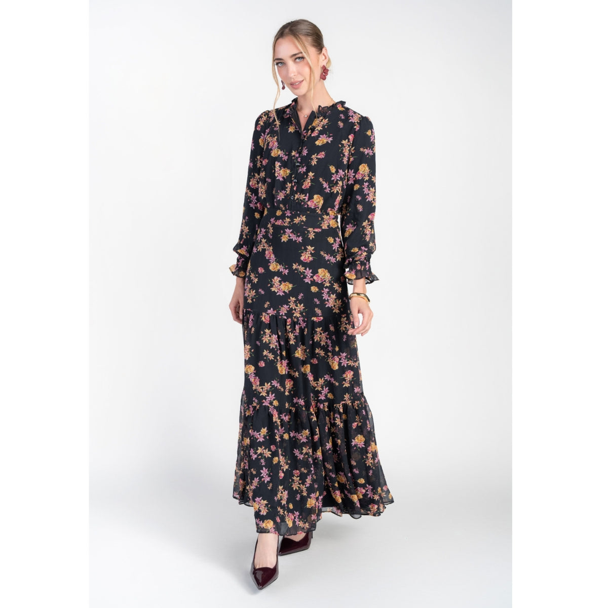 Zoe Maxi Dancing Pink & Yellow Flowers Adina LV