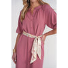 Bandana Waist Cotton Dress Summer Rose