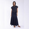 Arched Paneled Denim Skirt - The Mimi Boutique