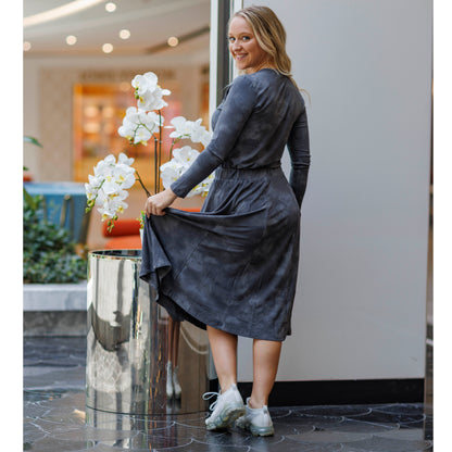 Acid Wash Panel Skirt Gray - The Mimi Boutique
