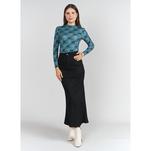 Black Mermaid Maxi Denim Skirt Adina LV