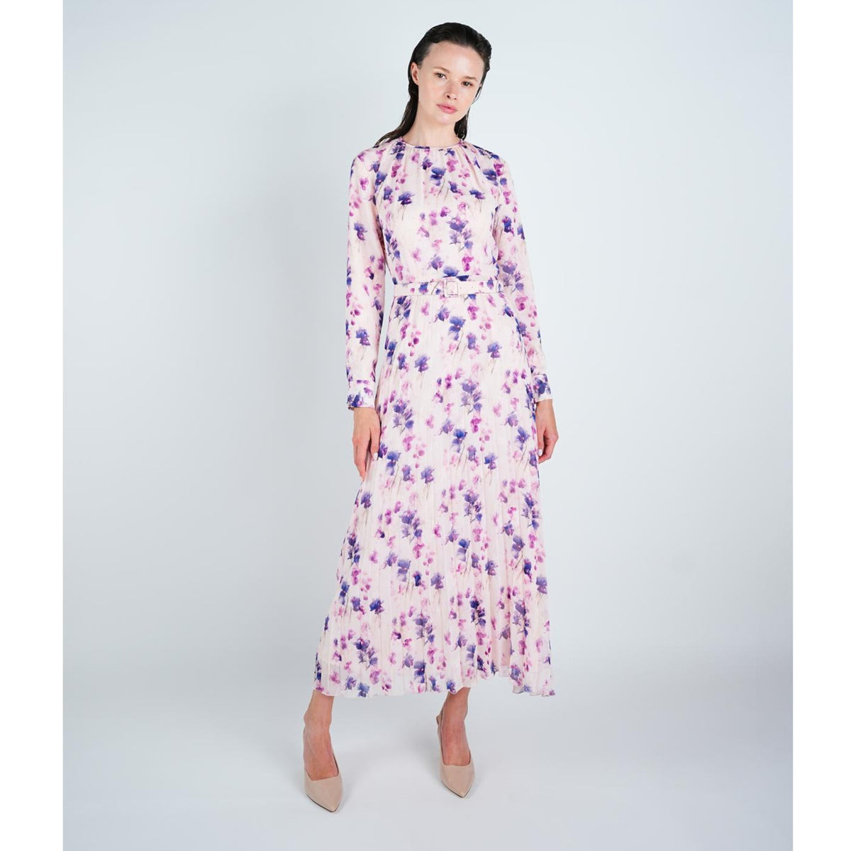 Pink Meadow Belted Dress - The Mimi Boutique