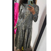Grey Print Drawstring Dress Lilac Teen