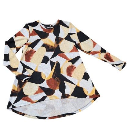 Sweater High Low Top Abstract Geo KMW - The Mimi Boutique