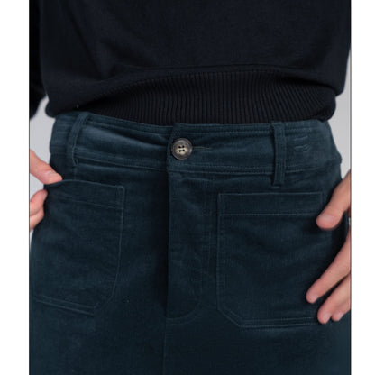 Pocket Midi Skirt Teal Corduroy Adina LV