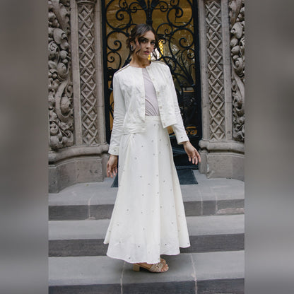 Metallic Bloom Jacket White