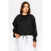 Black Cinch Waist Blouse