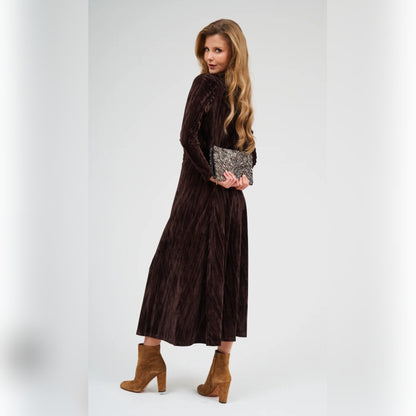 Velvet Midi Skirt Hazelnut DF - The Mimi Boutique