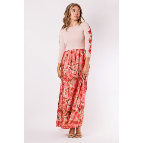 Cora Coral Floral Maxi Dress