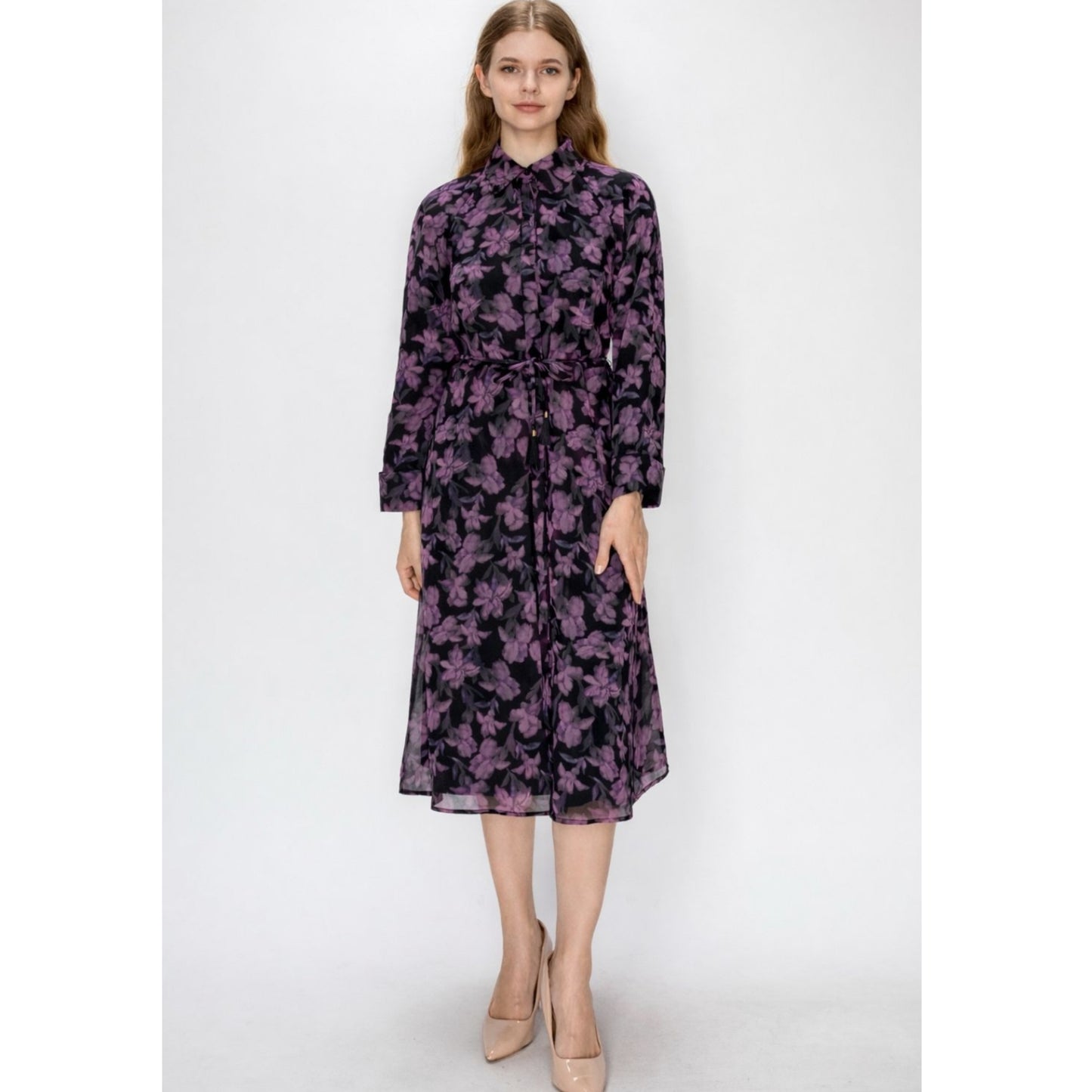 Purple Flowers Dress Yal