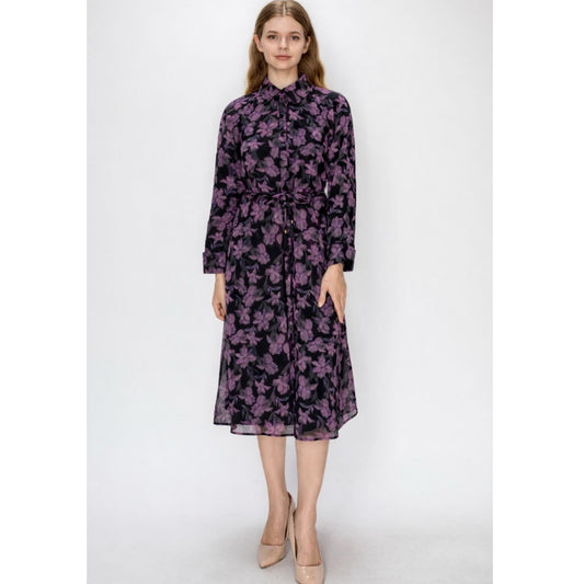 Purple Flowers Dress Yal