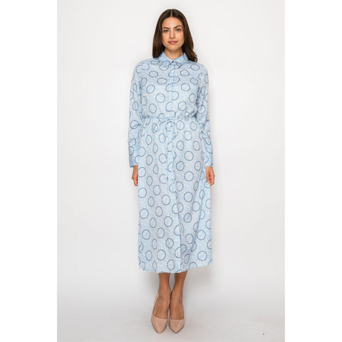 Blue Chain Printed Dress