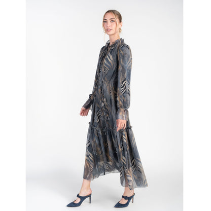 Evie Midi Dress Blue Print