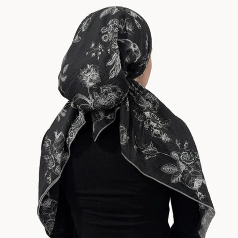 Black Fleur Noir Headscarf Valeri (Many Styles)
