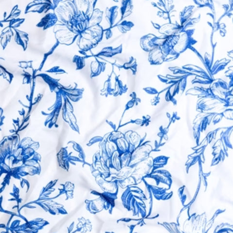 Blue Floral Toile Tichel Nicsessories