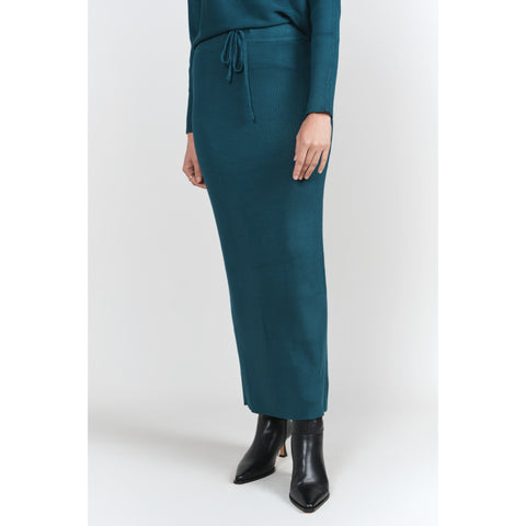 Sweater Rib Skirt Teal Adina LV