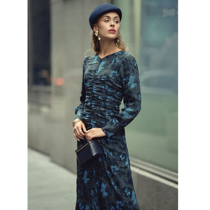 Michalie Midi Dress Teal Floral Adina LV