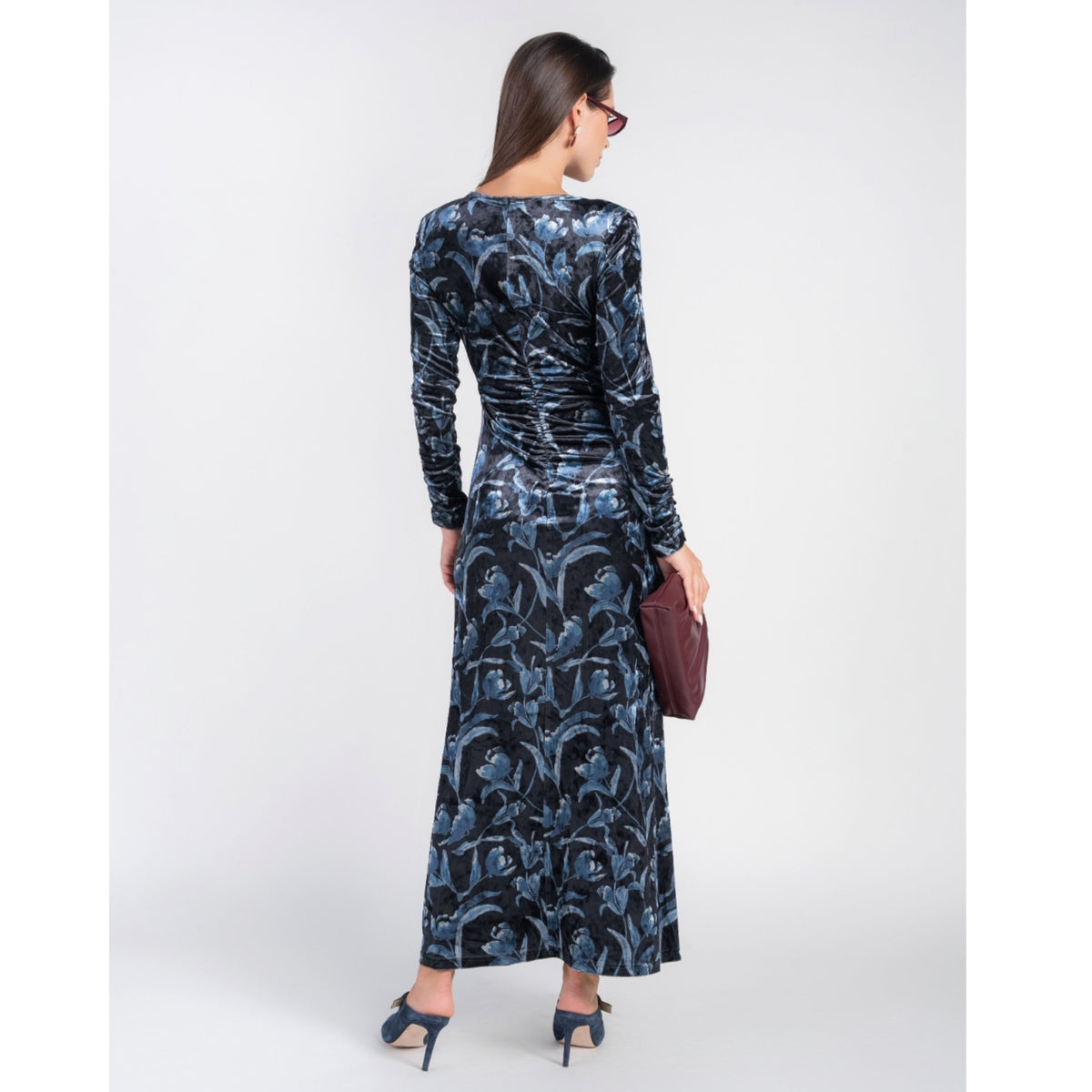 Flora Velvet Maxi Navy Tulips Adina LV