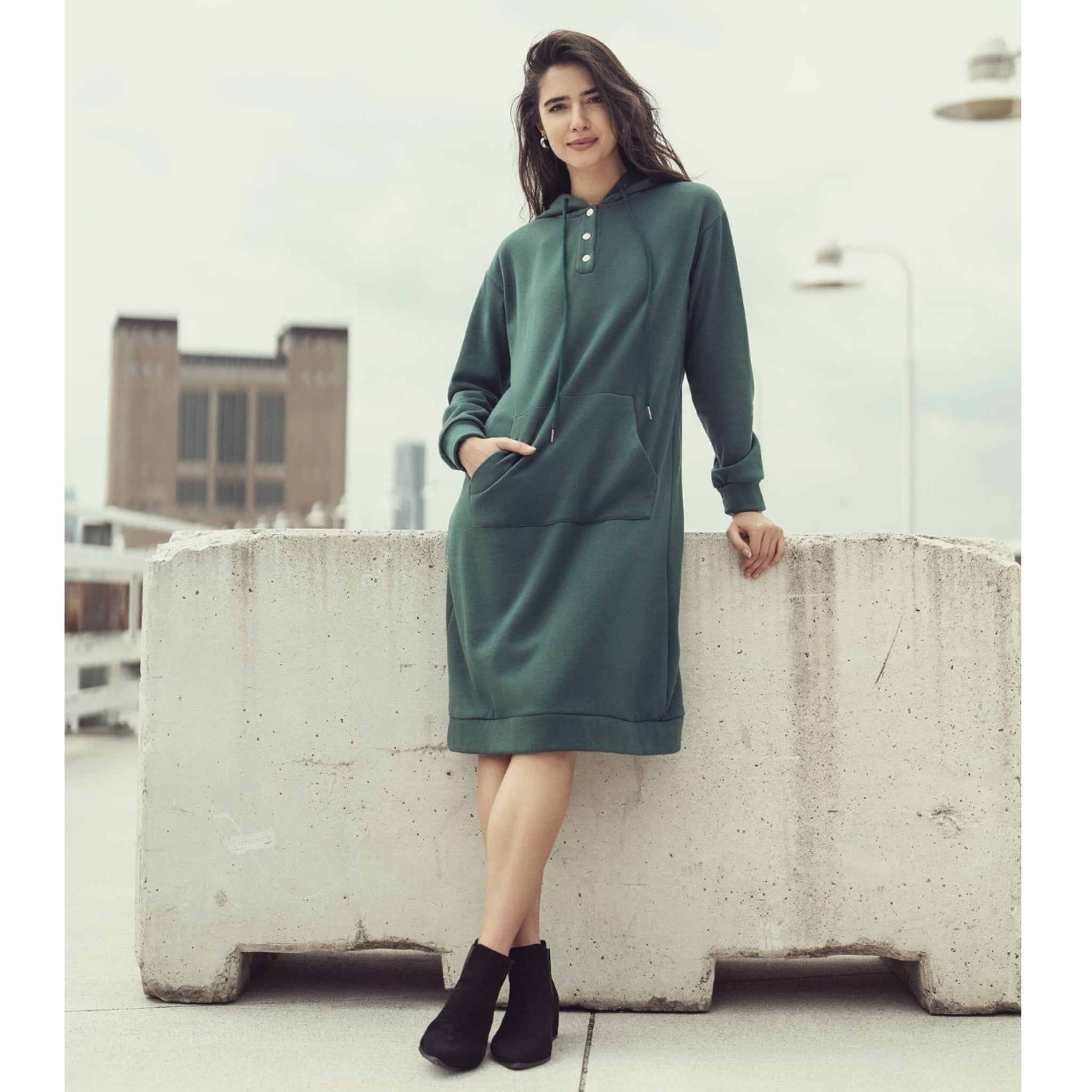 Sara Hoodie Dress Green Sara Hoodie Dress Green