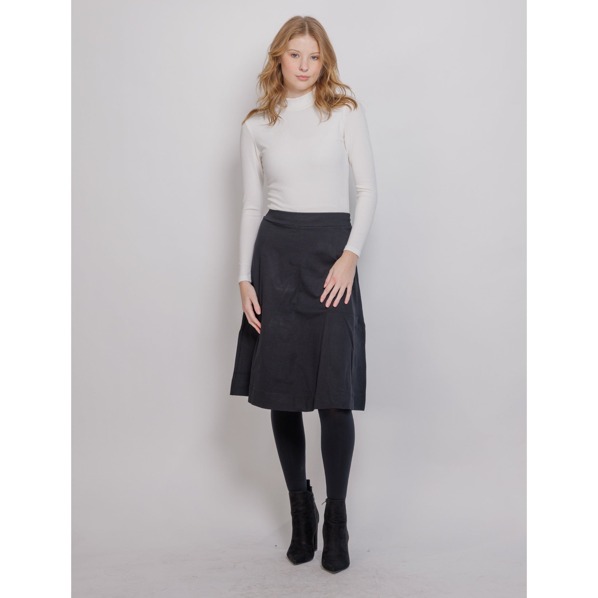 Ivory Microribbed Mock Neck - The Mimi Boutique