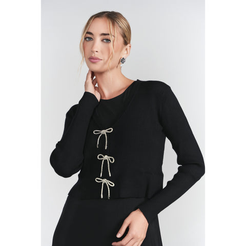Black Bow Cardigan Adina LV