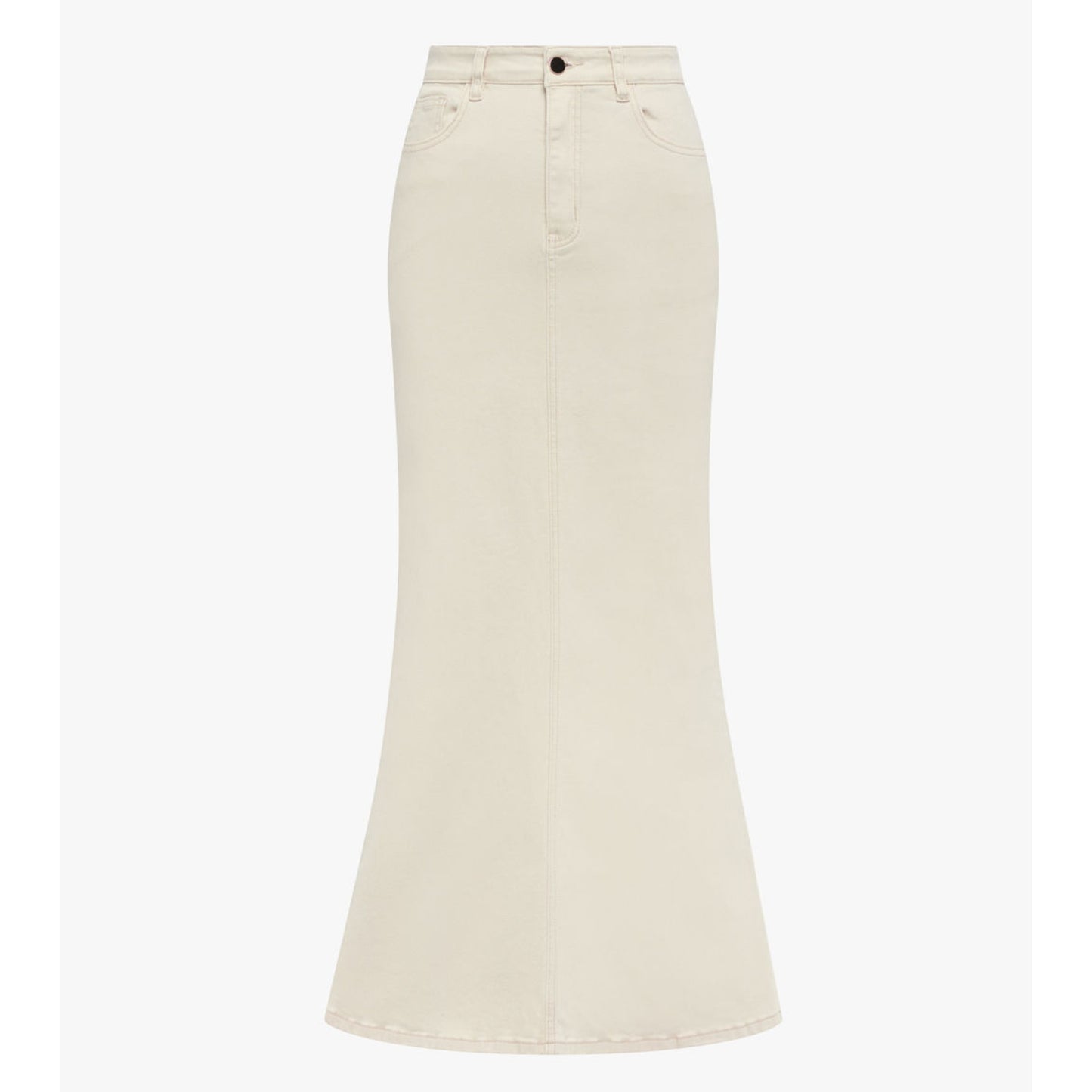 Mermaid Maxi Denim Skirt Cream Adina LV
