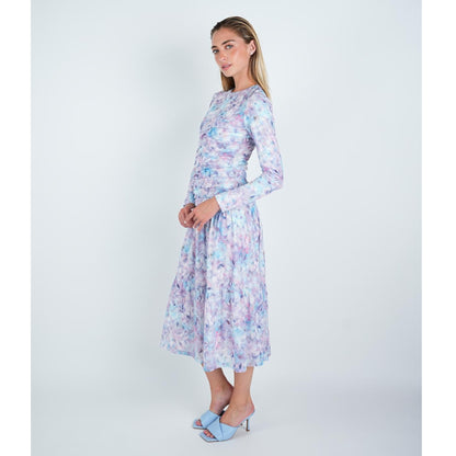 Ruched Watercolor Floral Dress - The Mimi Boutique