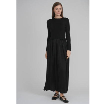 Knit Satin Combo Dress - The Mimi Boutique