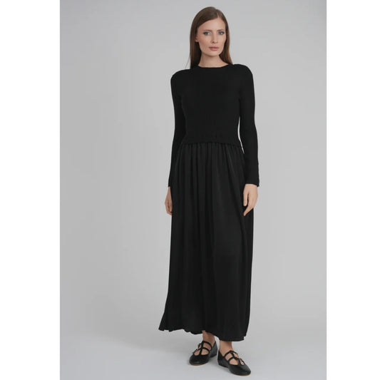 Knit Satin Combo Dress - The Mimi Boutique