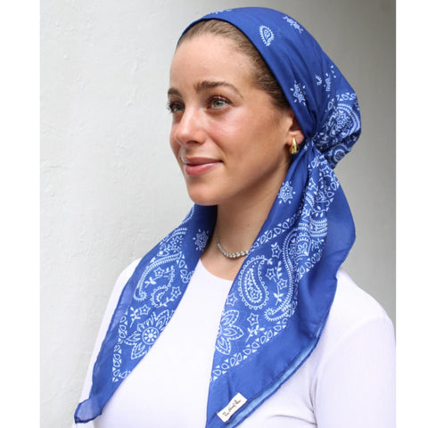 Short Classic Pre-tied Paisley Headscarf SB (More Colors)