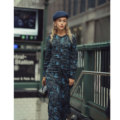 Michalie Midi Dress Teal Floral Adina LV