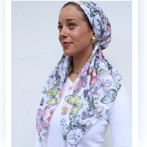 Pastel Butterfly Headscarf SB