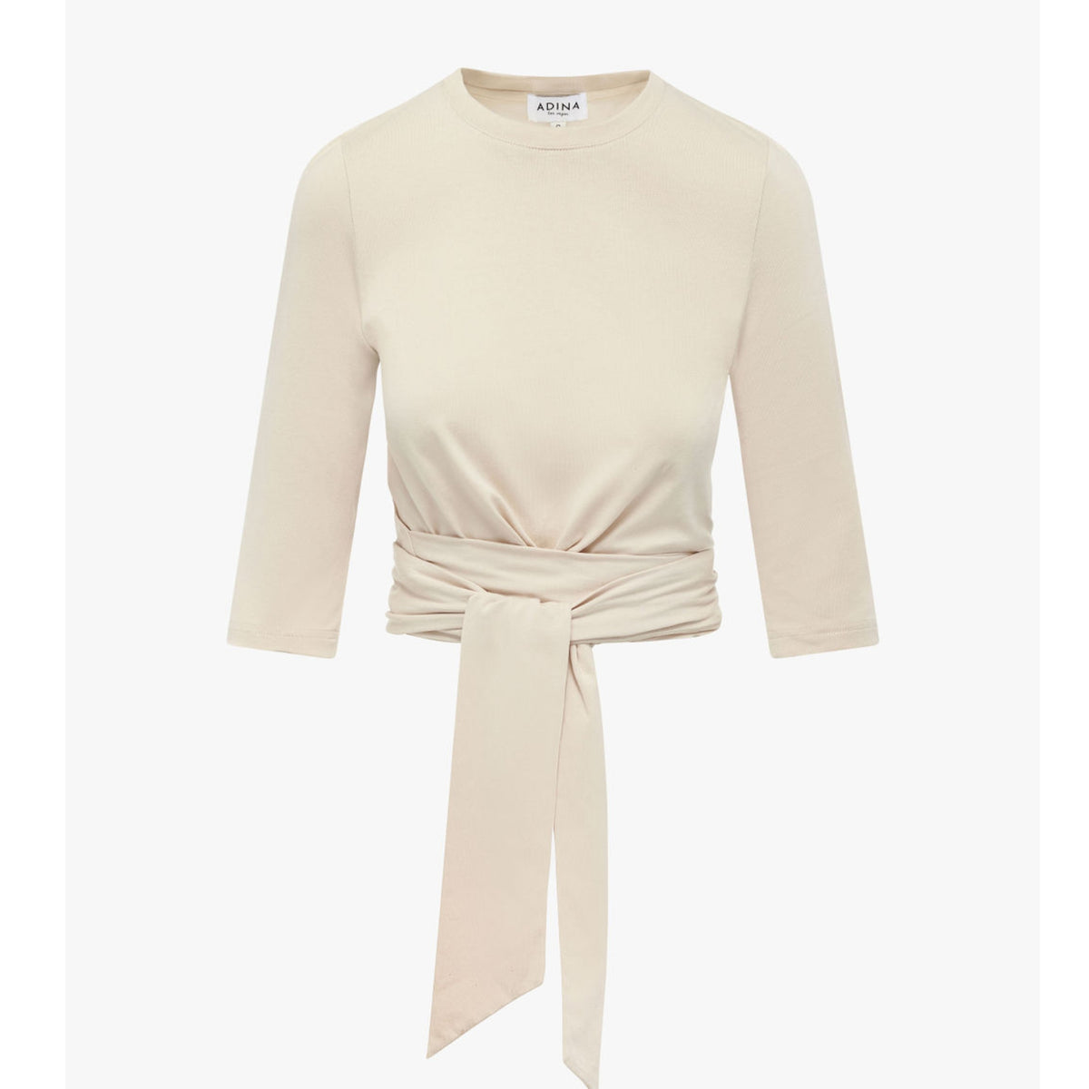 Beige Wraparound Tee Adina LV - The Mimi Boutique