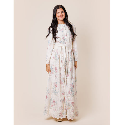 Cream & Rose Eyelet Dress Lilac Teen